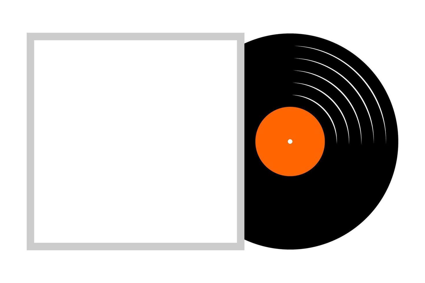Removing vinyl record from the empty cover. Turntable LP or long play music disc isolated on white background. New single or song album concept. 60s 70s 80s nostalgia theme. flat illustration vector