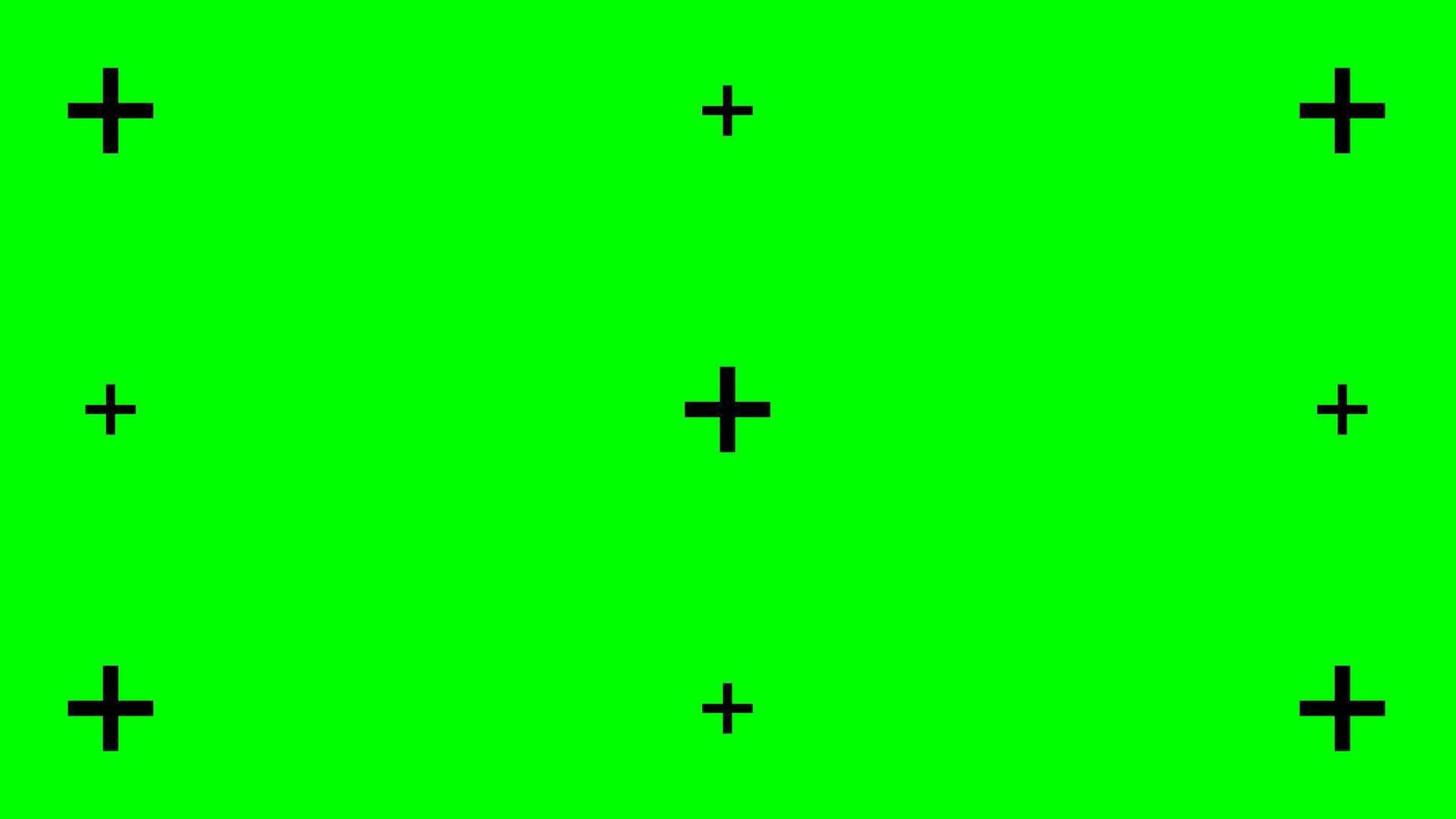 Green screen background with black tracking cross shaped marks. Chromakey technique. technology to add visual effects or VFX during movie post-production phase. flat illustration vector