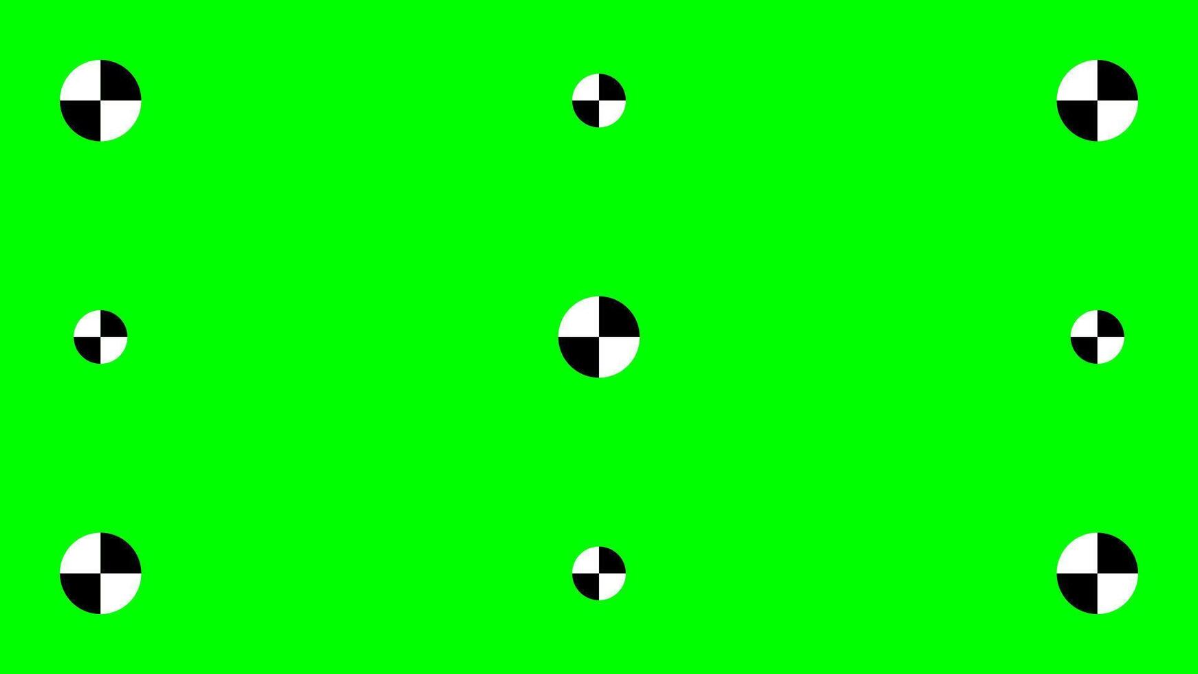 Green screen template with tracking marks. Chromakey technique. Studio background. technology to add VFX visual effects during movie post-production phase. flat illustration vector