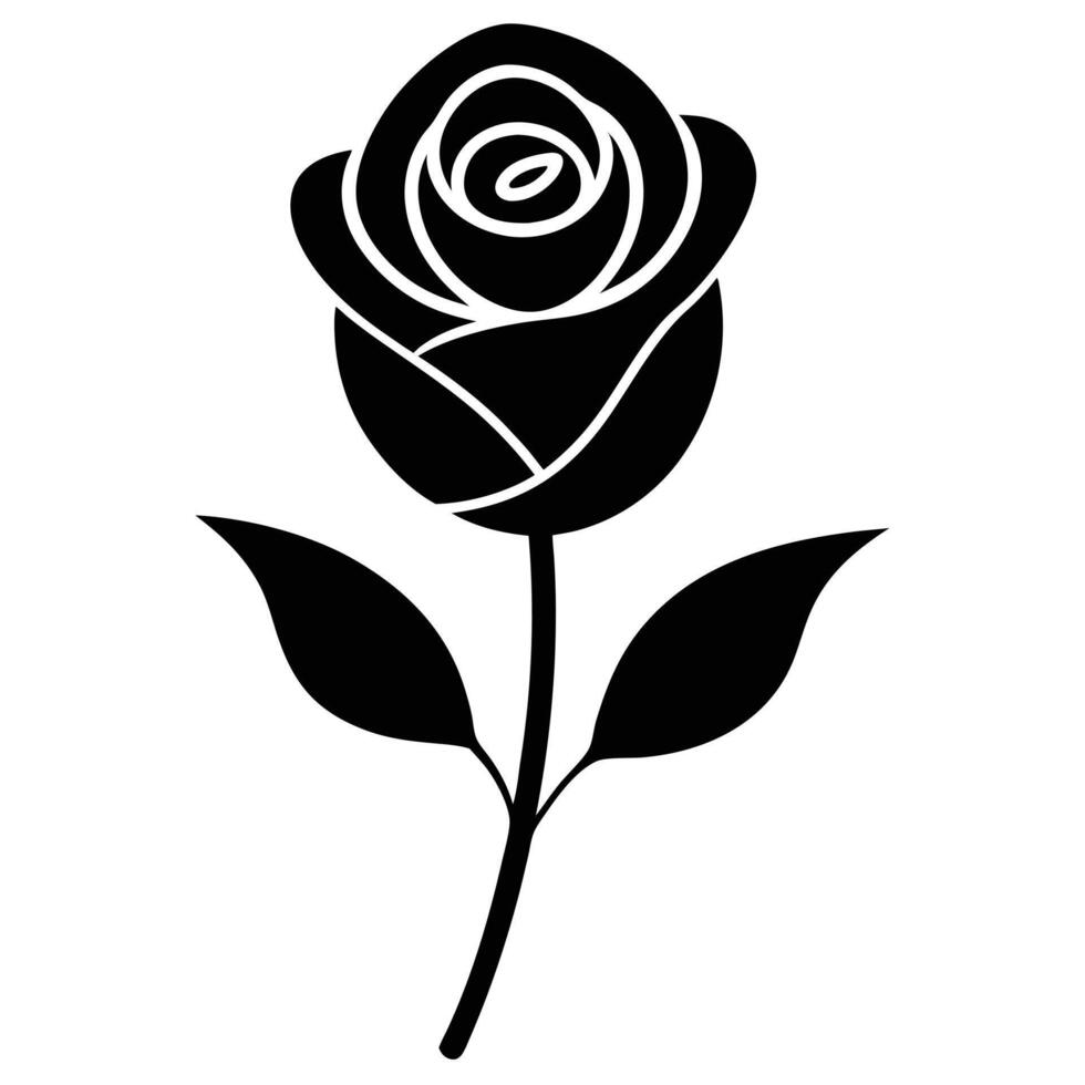Black delicate jasmine flower vector