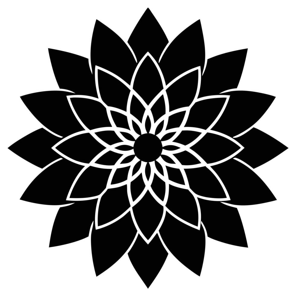 a dahlia flower icon with multiple layers of point vector