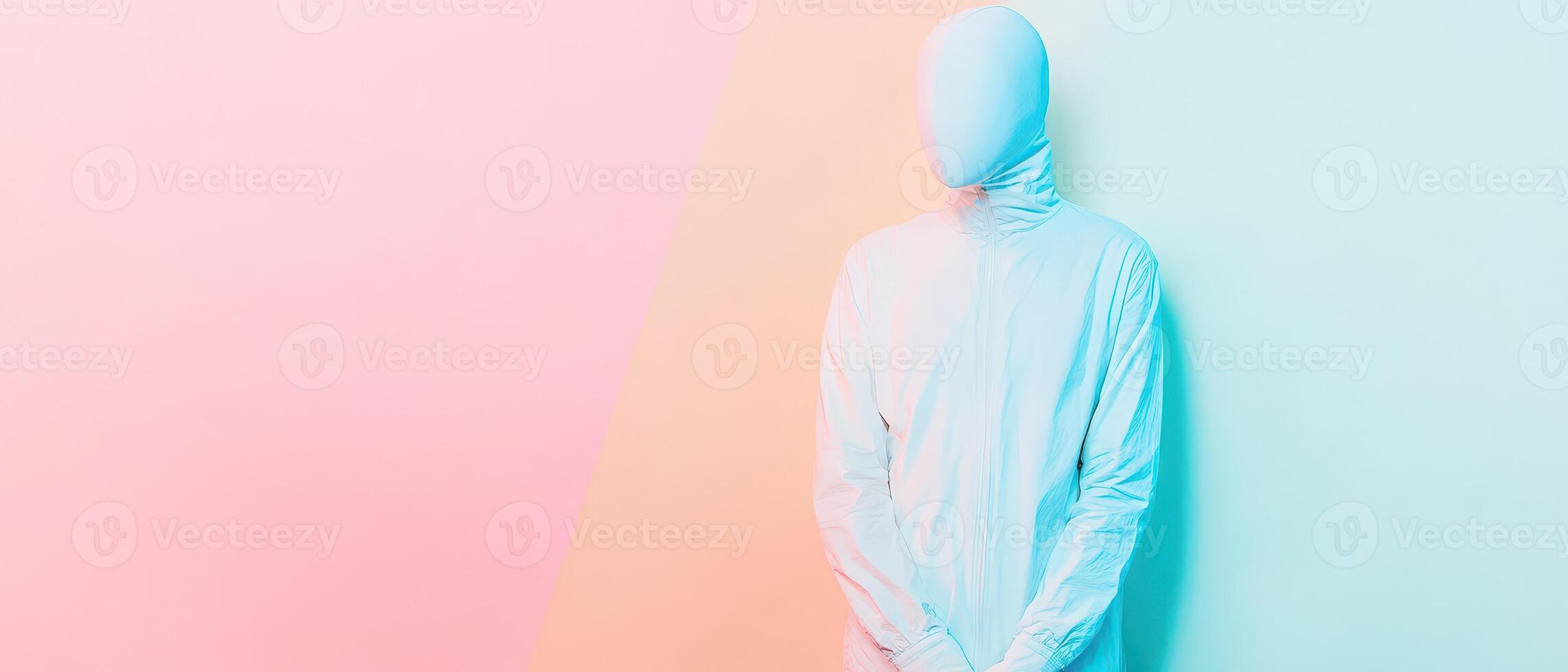 Unique figure in a colorful minimalist setting photo