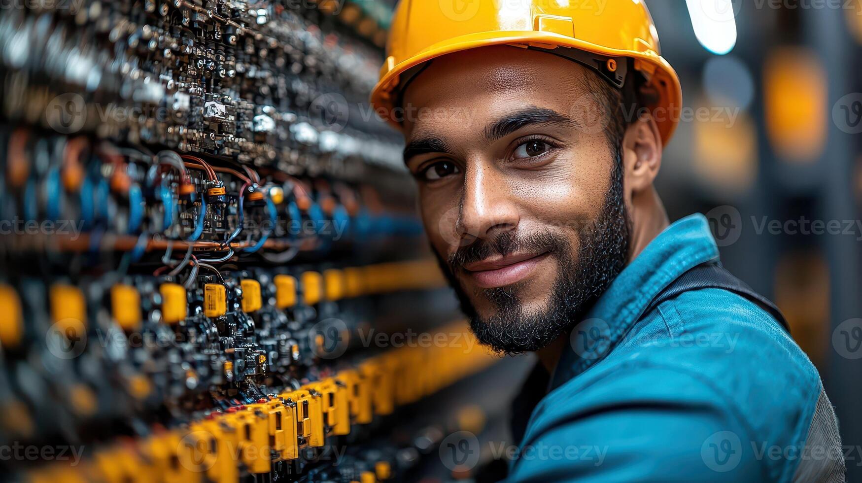 Tech working on electrical wiring photo
