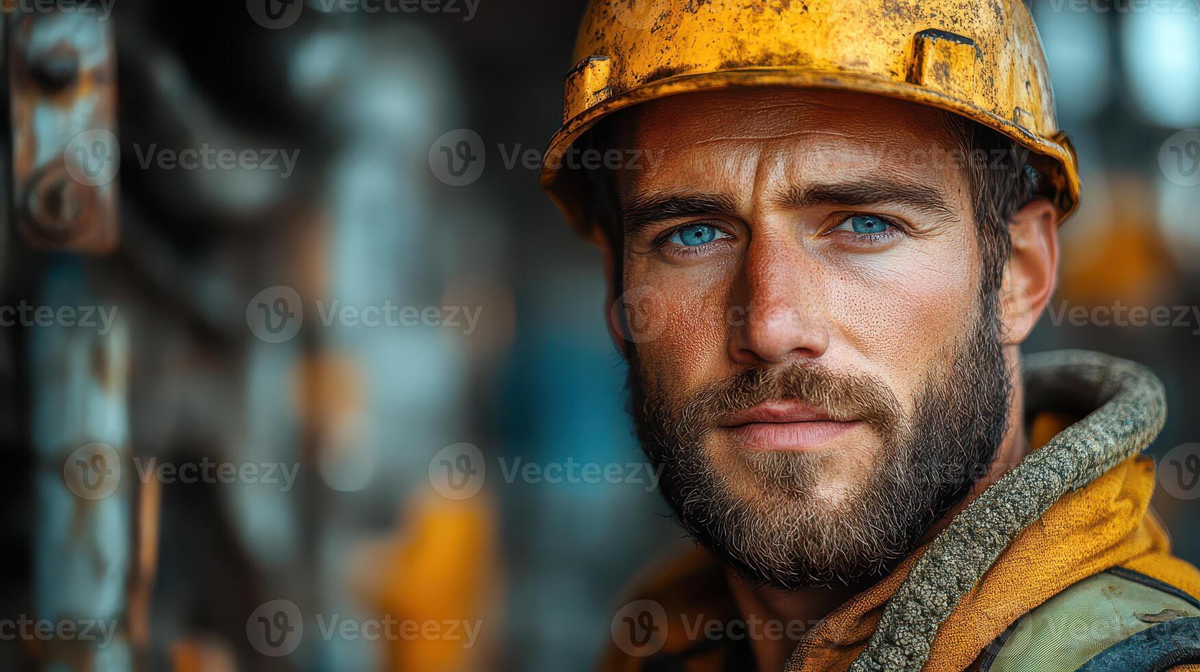 Portrait of a construction worker in safety gear photo