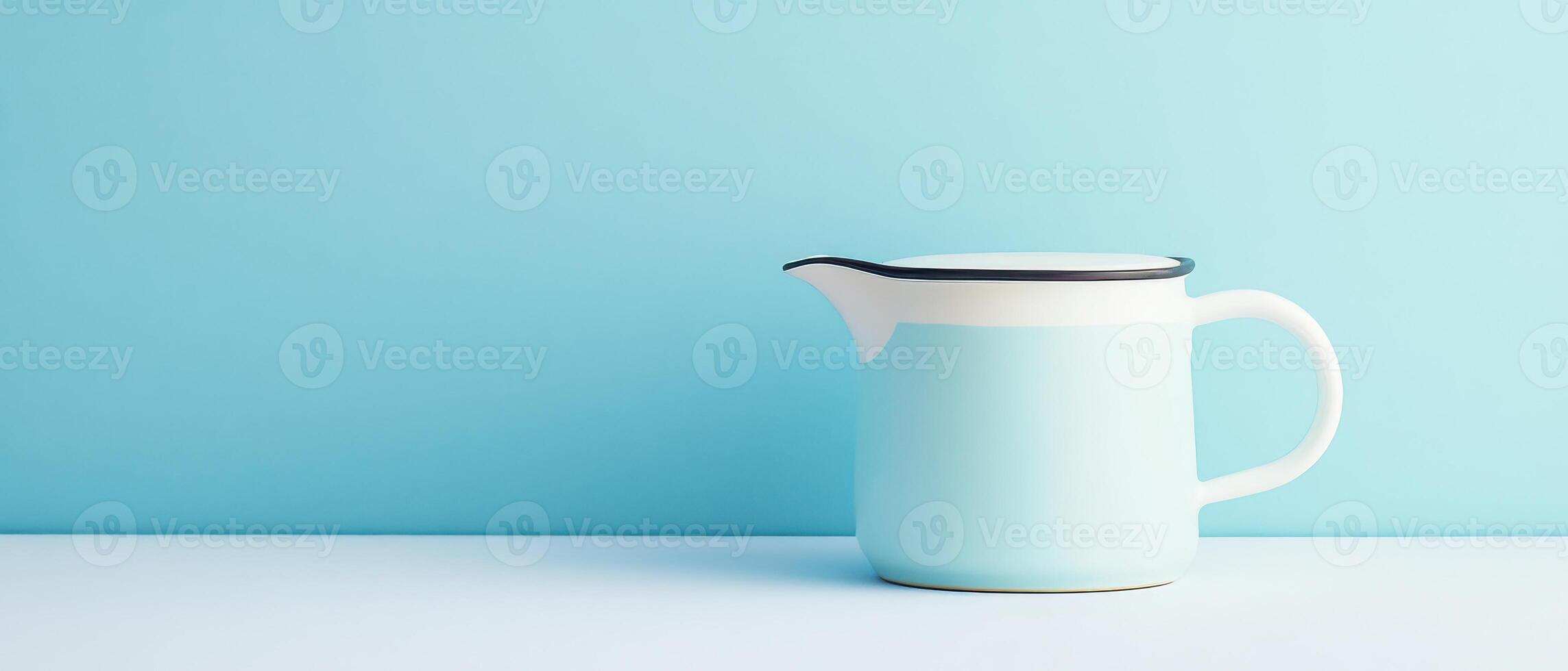 Vintage style milk jug on minimalistic background photo