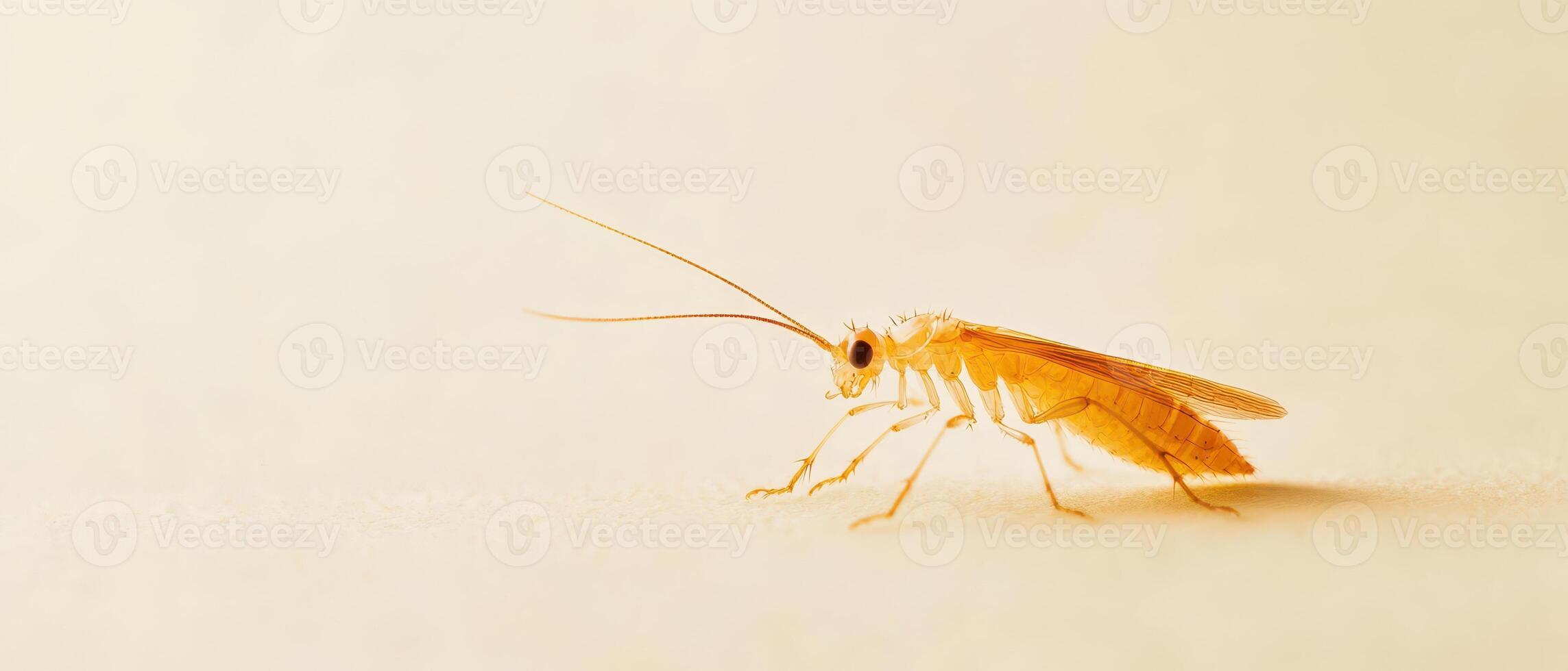 Close view of a brown insect on light background photo