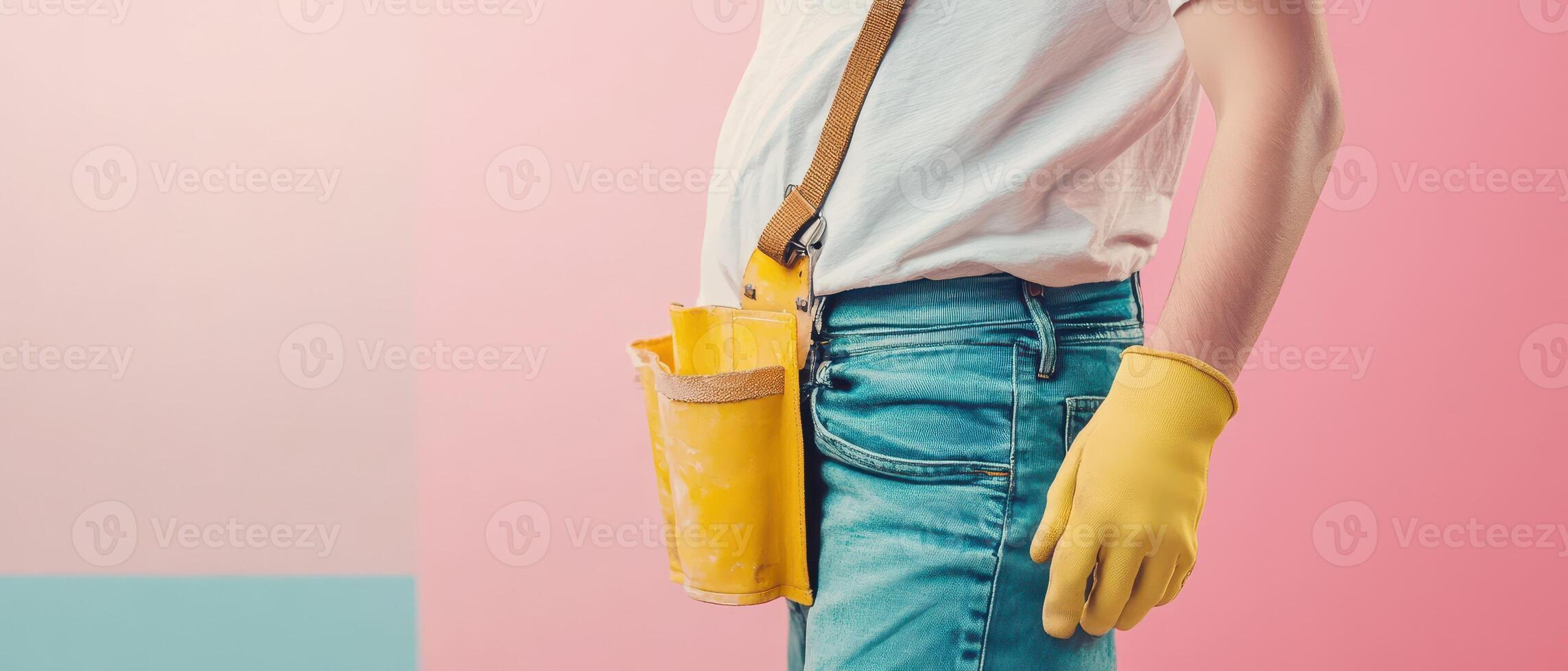 Person with yellow gloves in a workshop photo