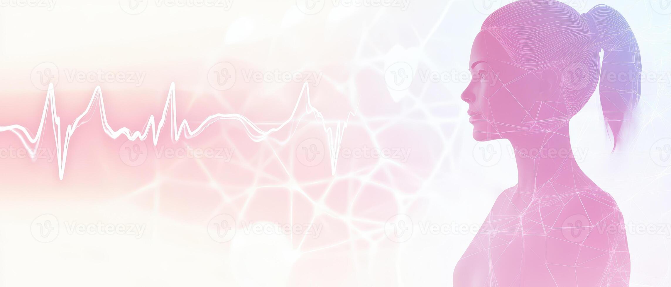 Human silhouette design with heartbeat concept photo