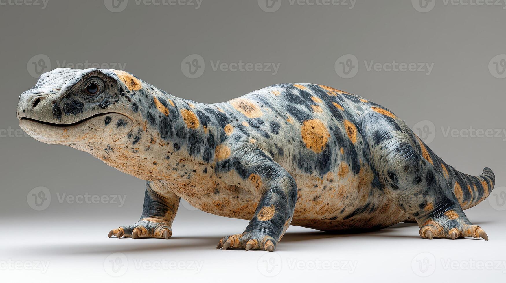 Colorful turtle like creature crawling on surface photo