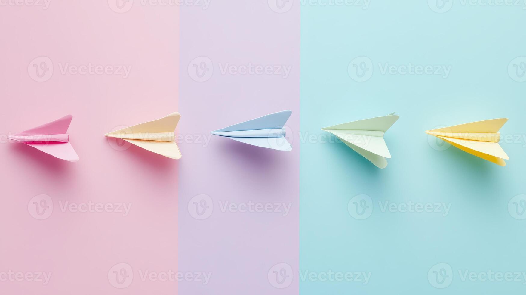 Colorful planes on pastel backgrounds photo