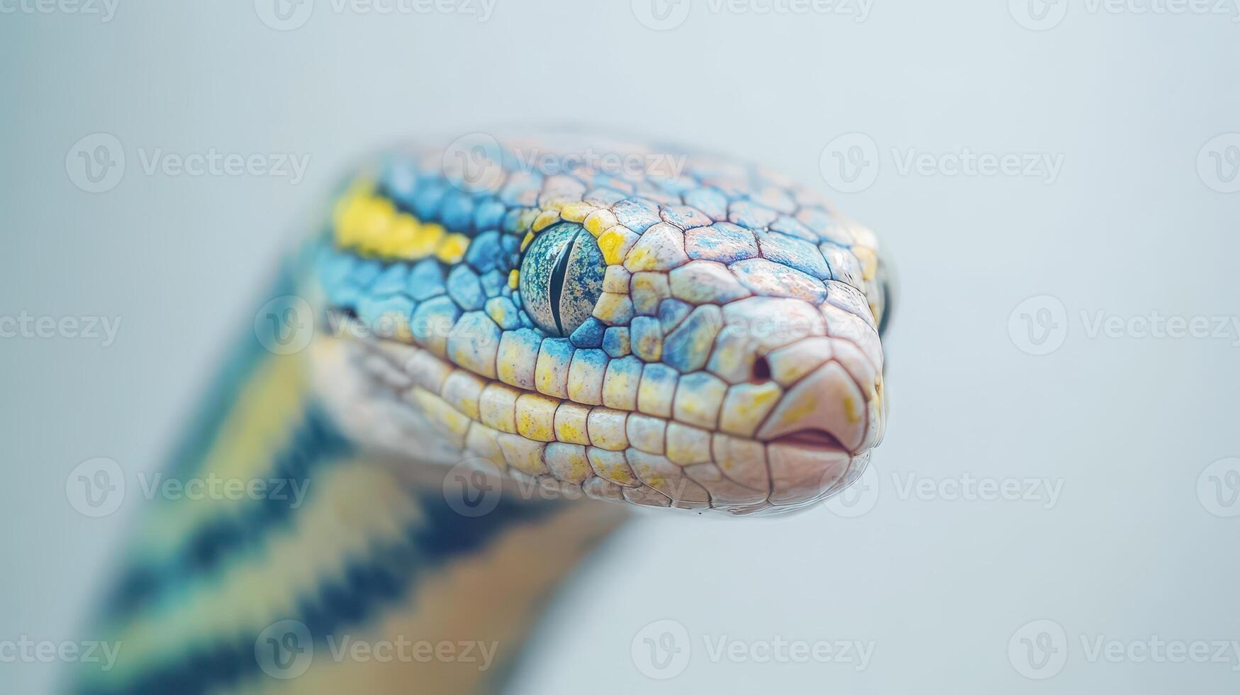 Vibrant scales of a colorful snake up close photo