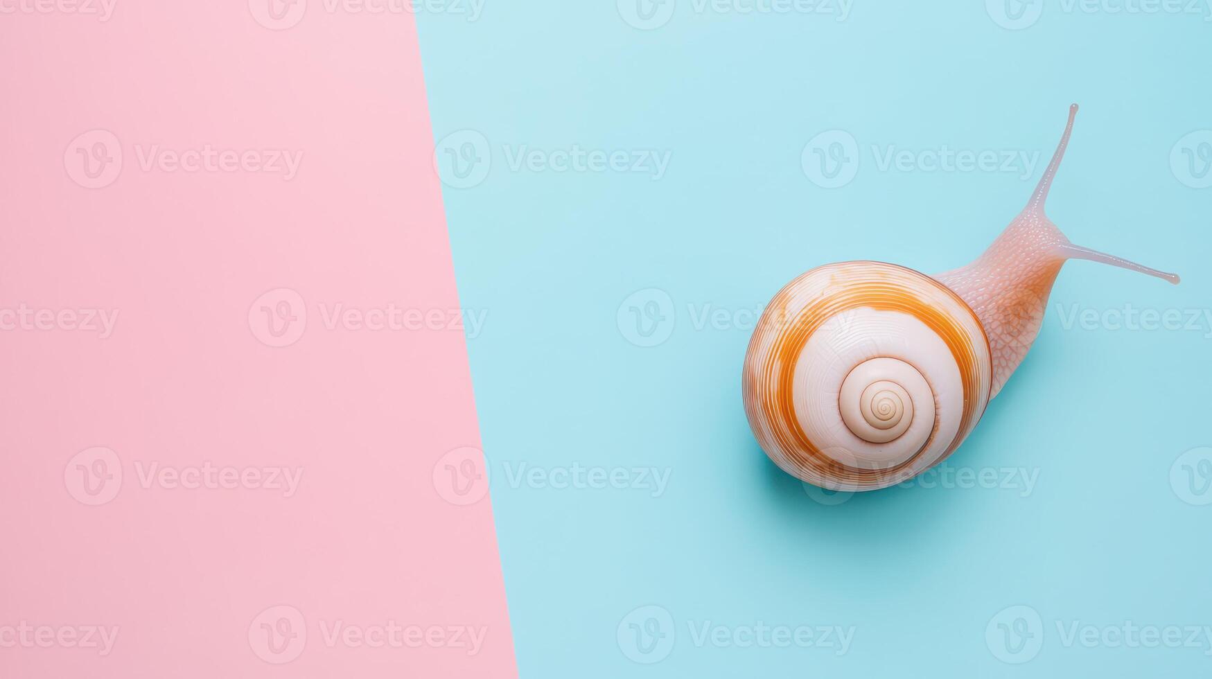 Colorful snail on pastel background promotes calm photo
