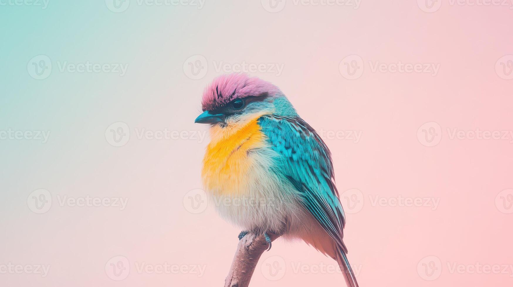 Colorful bird perched against a soft background photo