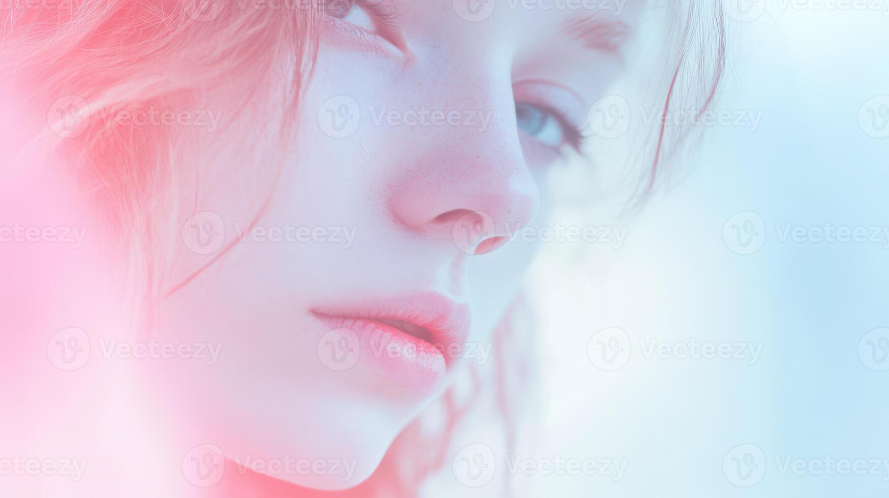 Soft faced young woman with a gentle look photo