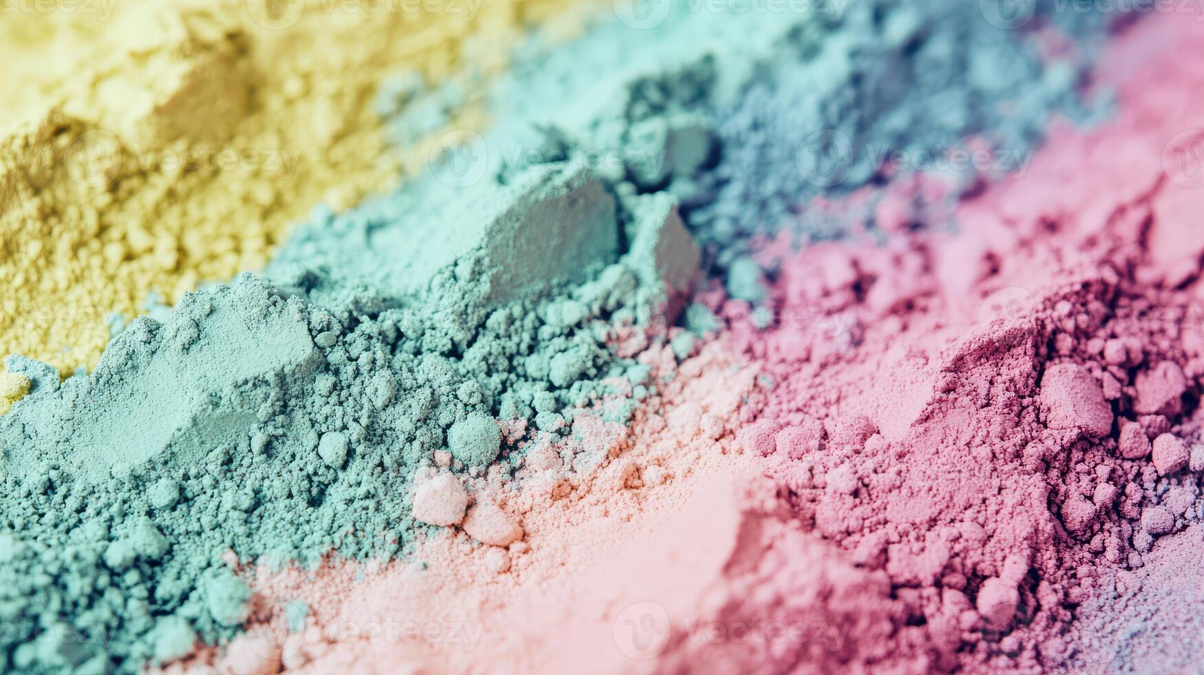 Colorful powdered pigments arranged in stripes photo