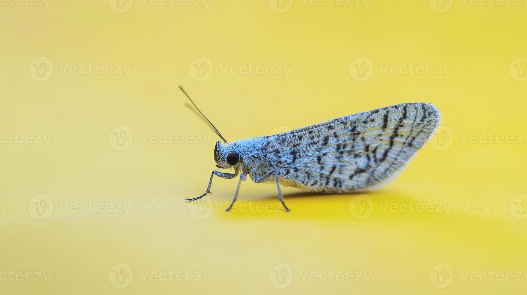 Colorful butterfly resting on a yellow surface photo