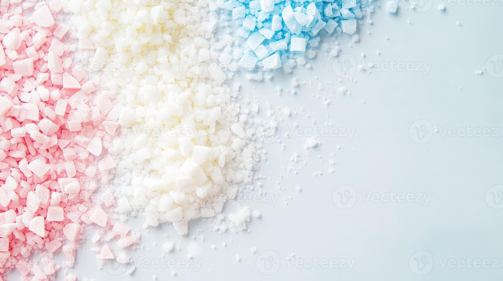 Colorful bath salts arranged in a stylish pattern photo
