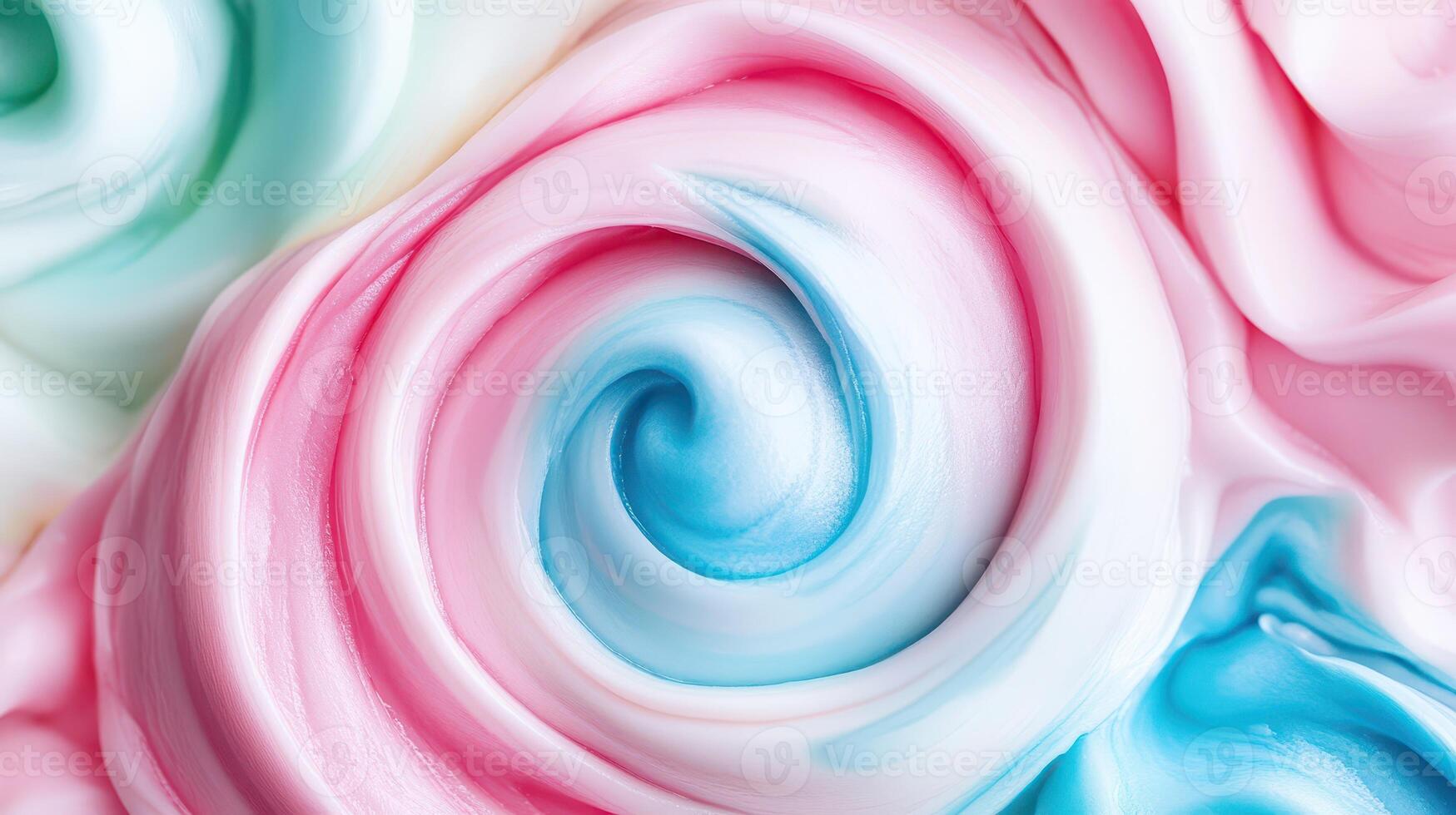 Colorful swirl of pastel shades in dessert topping photo