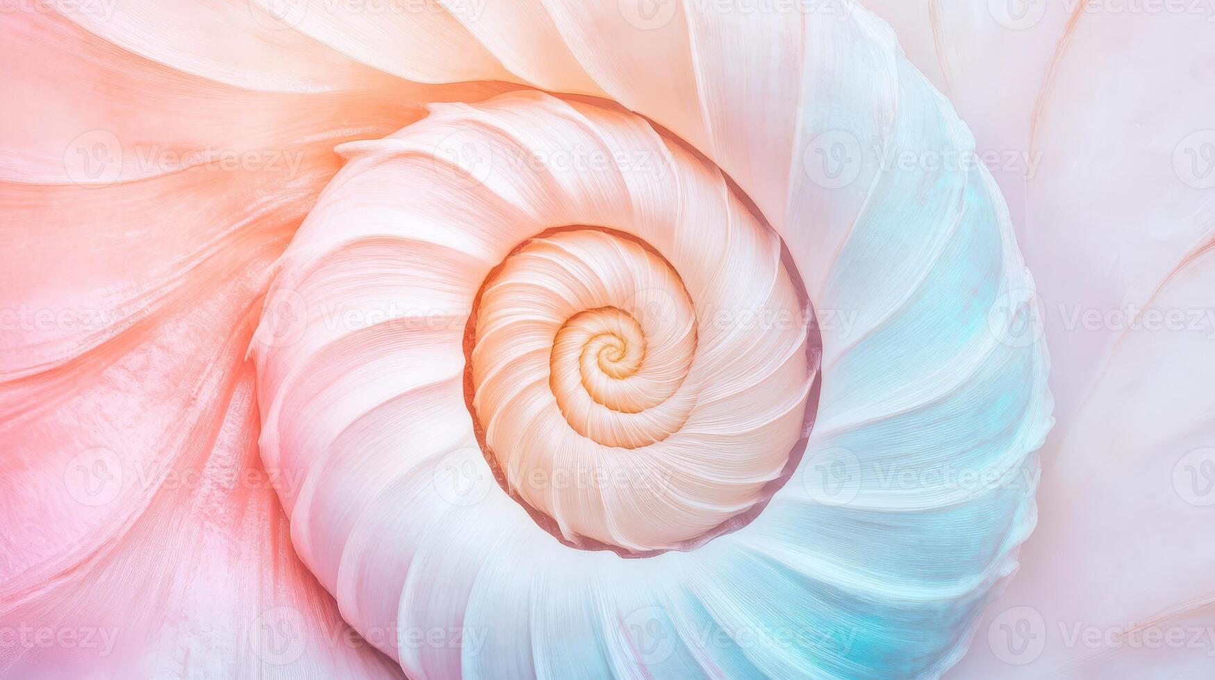 Pastel spiral shell with intricate design photo