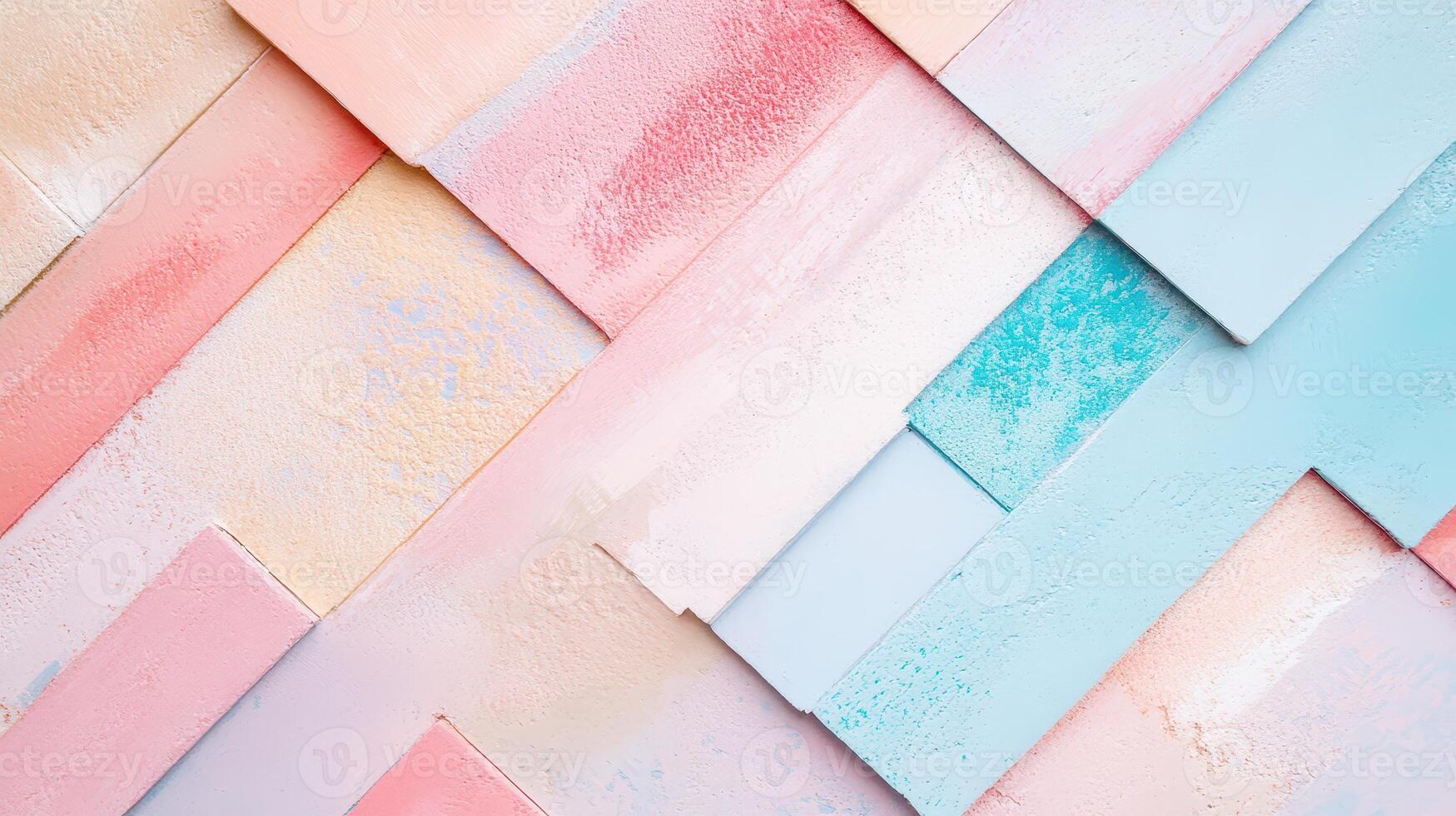 Colorful geometric patterns made with soft pastels photo