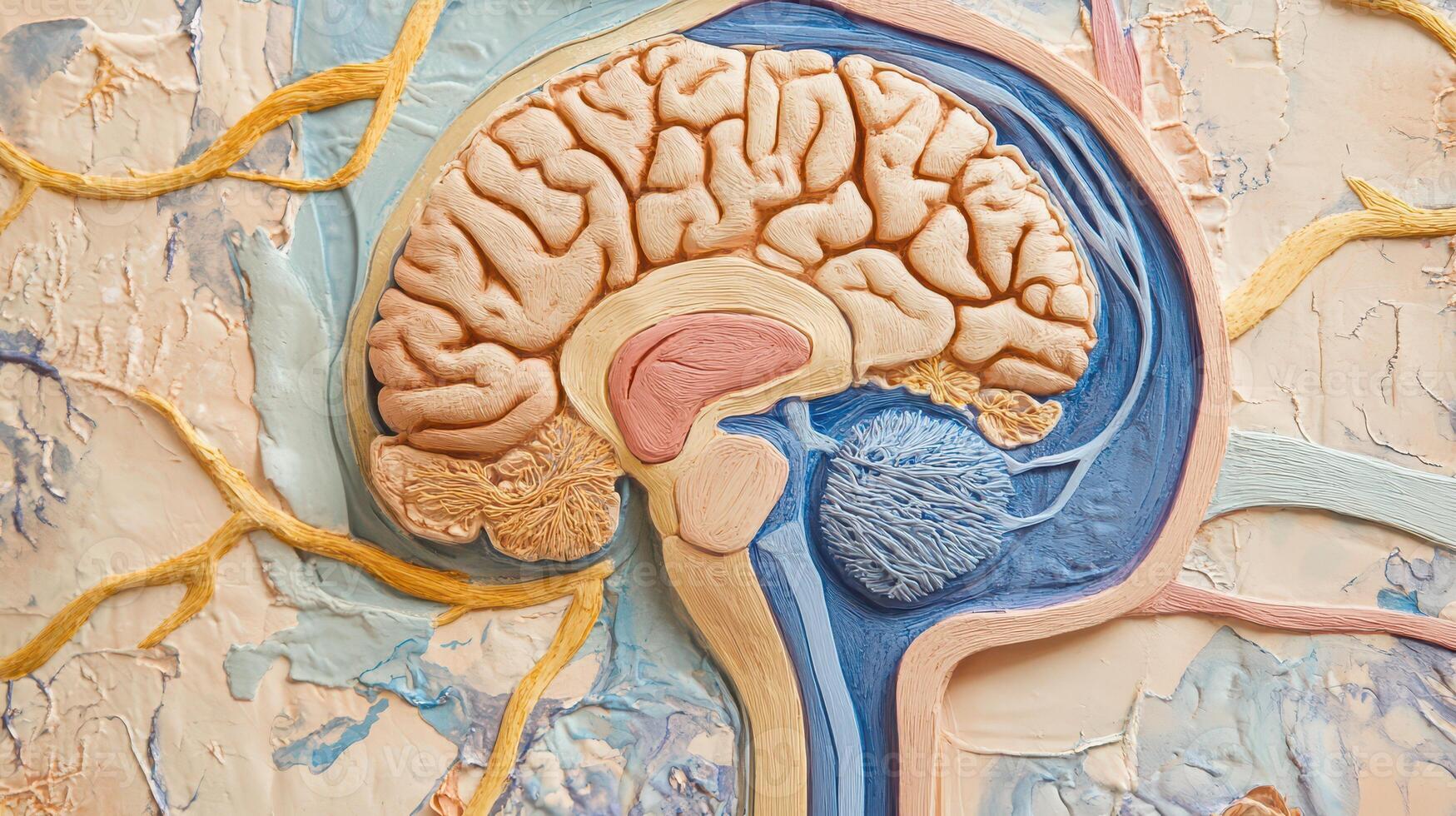 Detailed representation of human brain anatomy photo