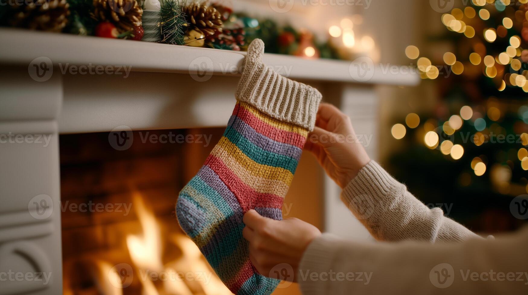 Cozy Sweater Weather Decorating Mantelpiece with Festive Items photo