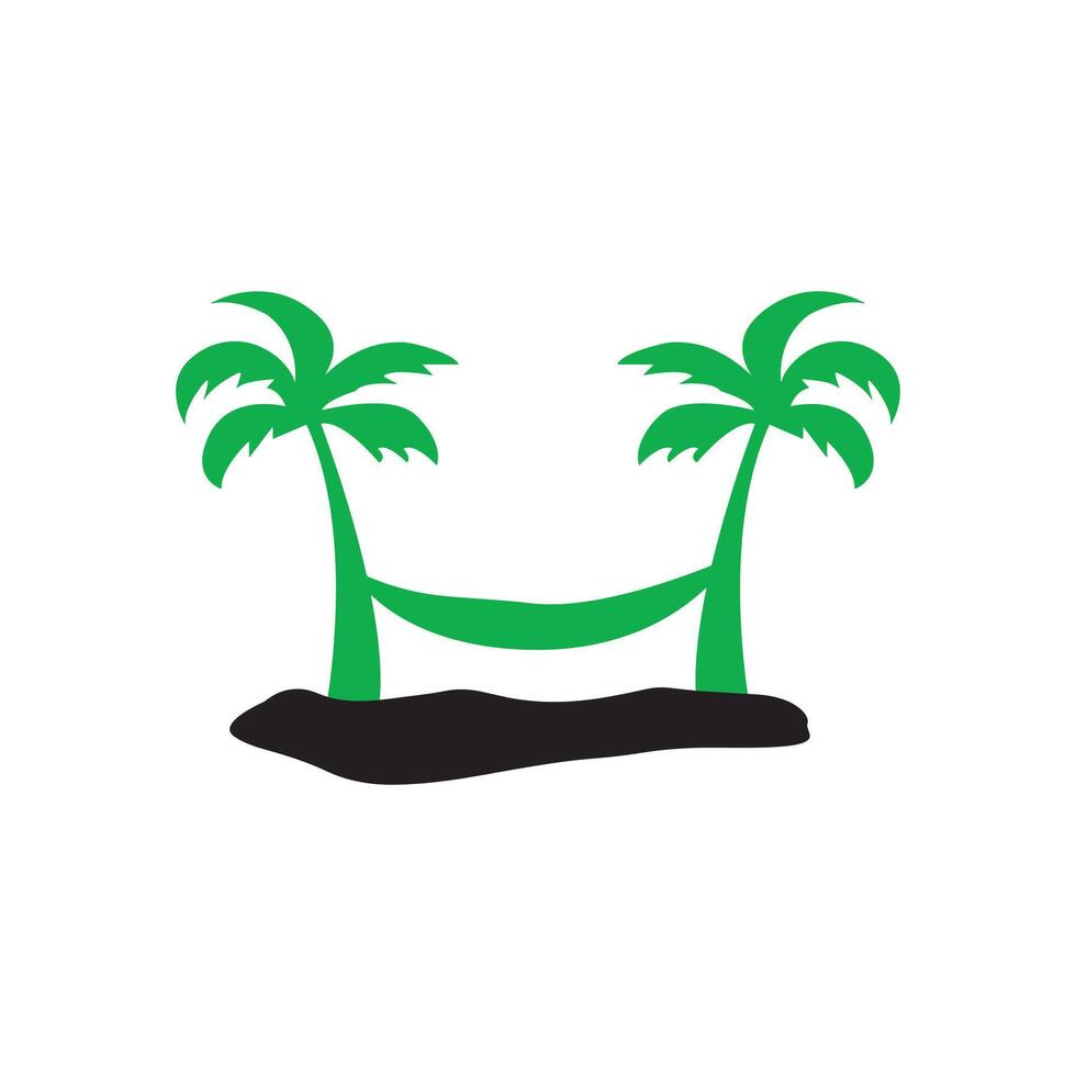 Tropical hammock logo design. vector