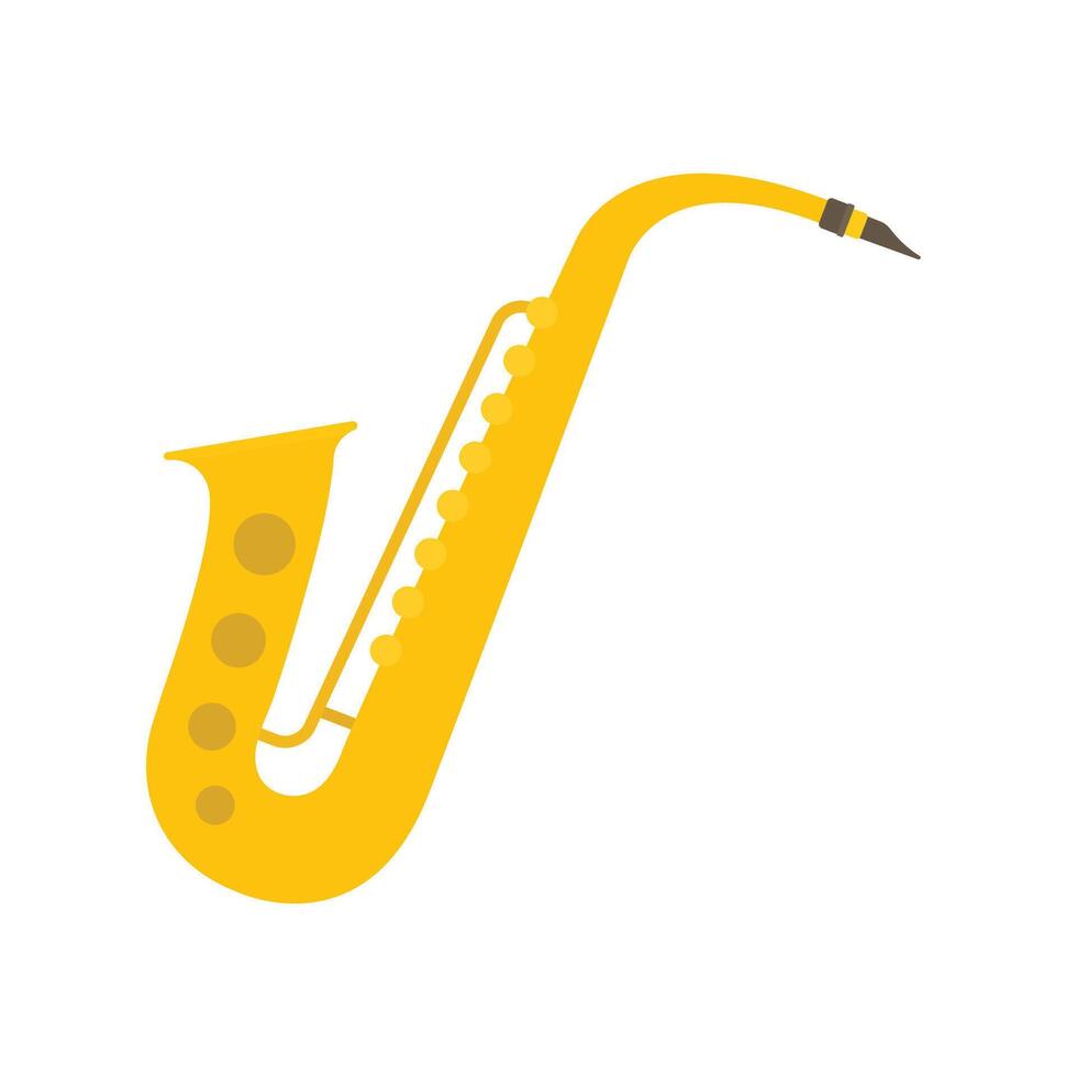 Saxophone Flat Illustration. Clean Icon Design Element on Isolated White Background vector