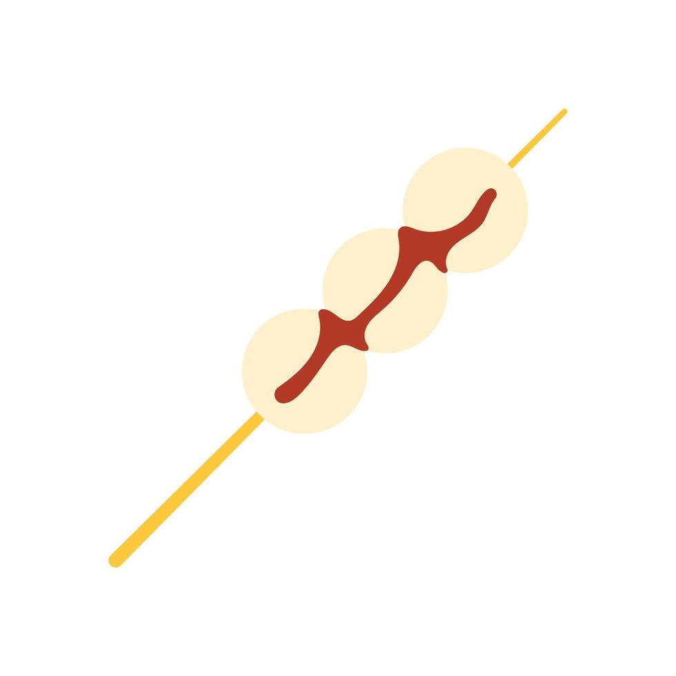 Mitarashi Dango Flat Illustration. Clean Icon Design Element on Isolated White Background vector