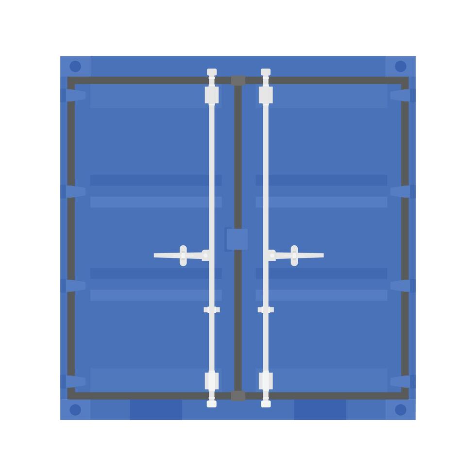 Container Front Side Flat Illustration. Clean Icon Design Element on Isolated White Background vector