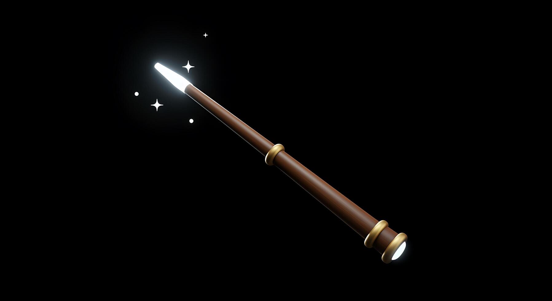 A magic wand with a glowing light on it photo