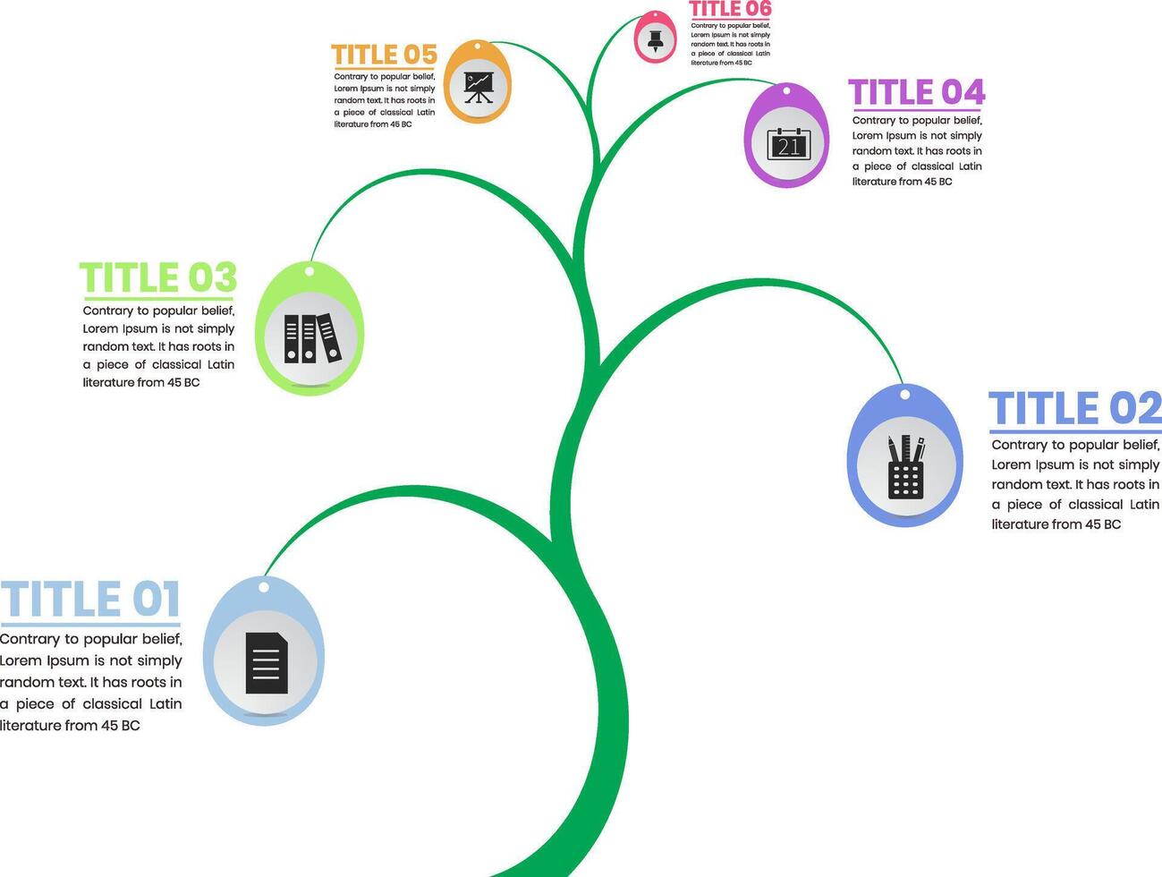 Tree Model Infographic Design For Businesses and Presentation Purposes. Modern Infographics Design vector