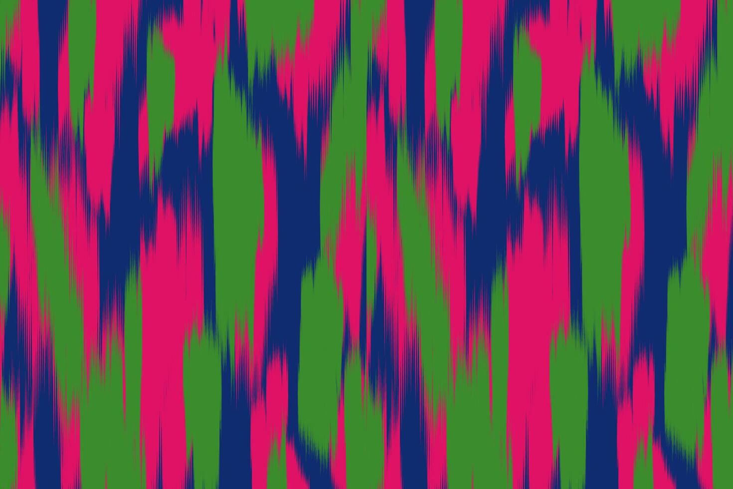 Abstract Ikat Fabric Design with Colorful Vertical Stripes. vector