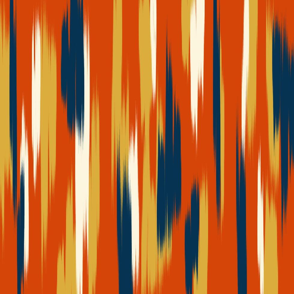 Abstract Ikat Fabric Texture with Vertical Stripes and a Retro Color Palette. vector