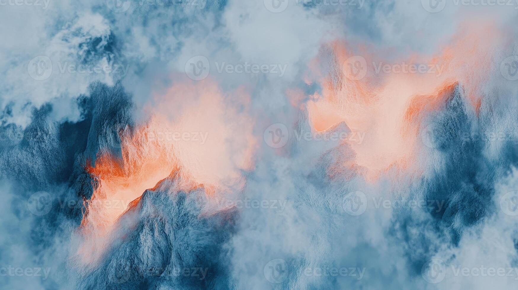 Ethereal Mountains Abstract Landscape of Peaks and Clouds a Dreamy Vision of Wilderness Texture and Color Harmony photo