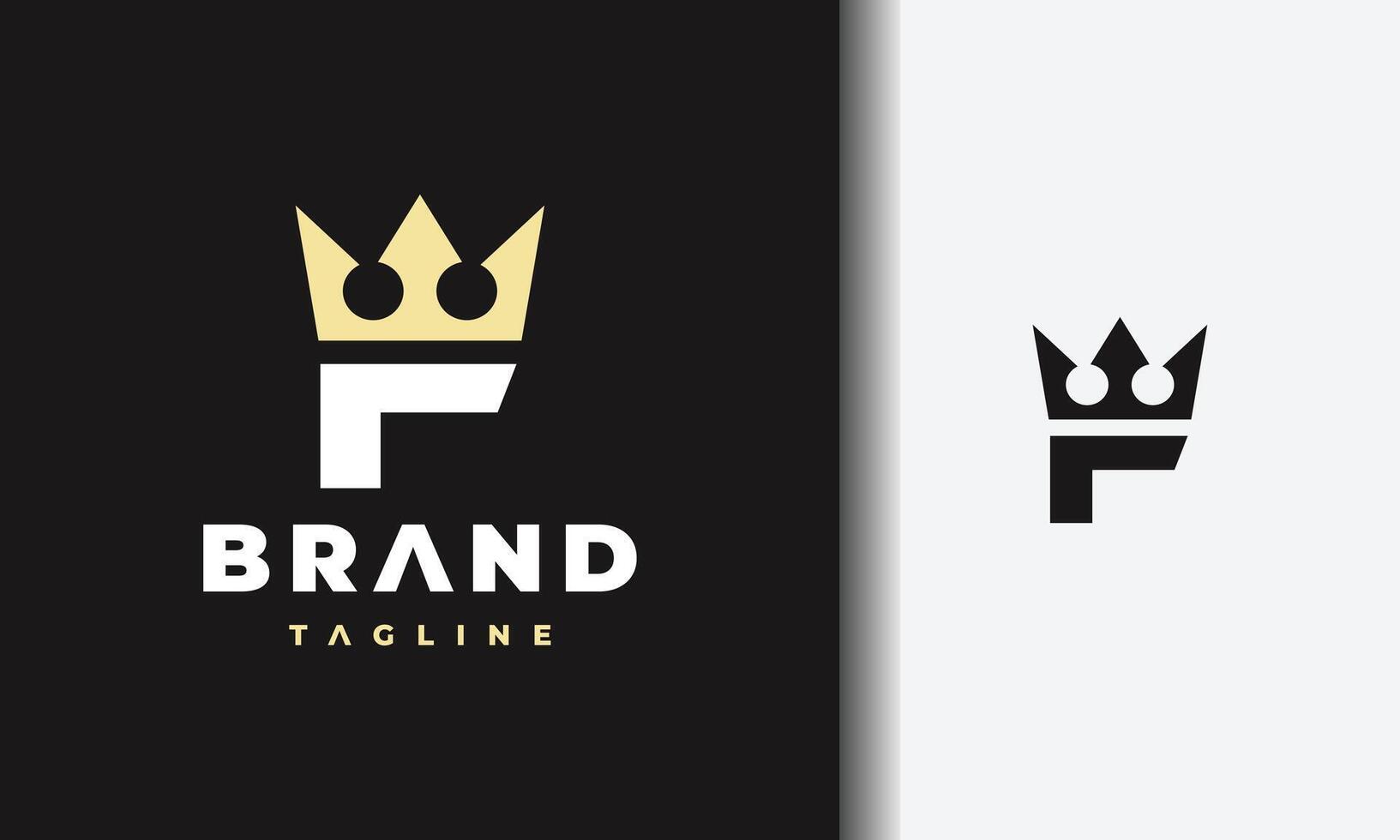 initial letter F crown logo vector