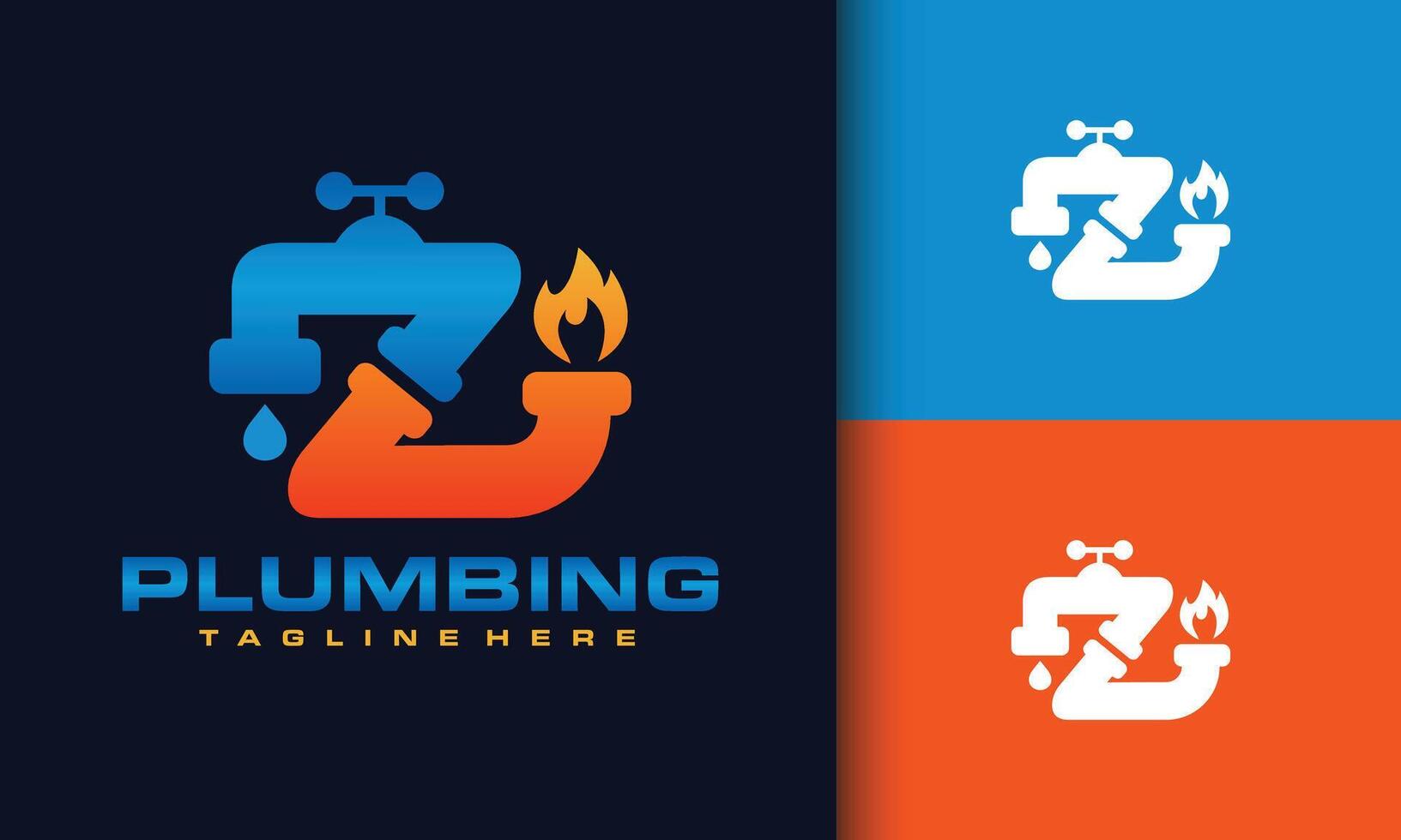 letter Z water tap and heating logo vector