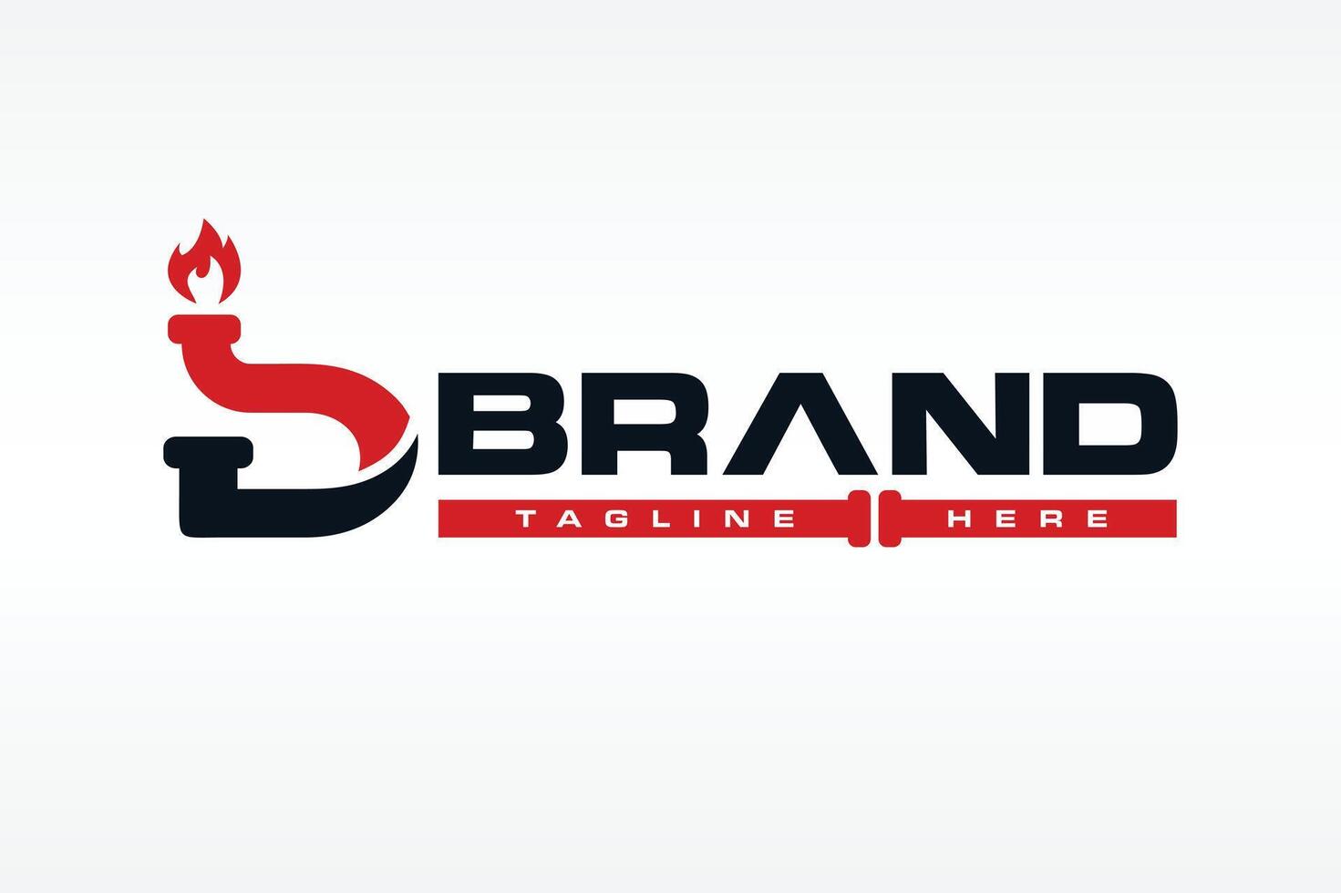 letter D gas pipe logo vector