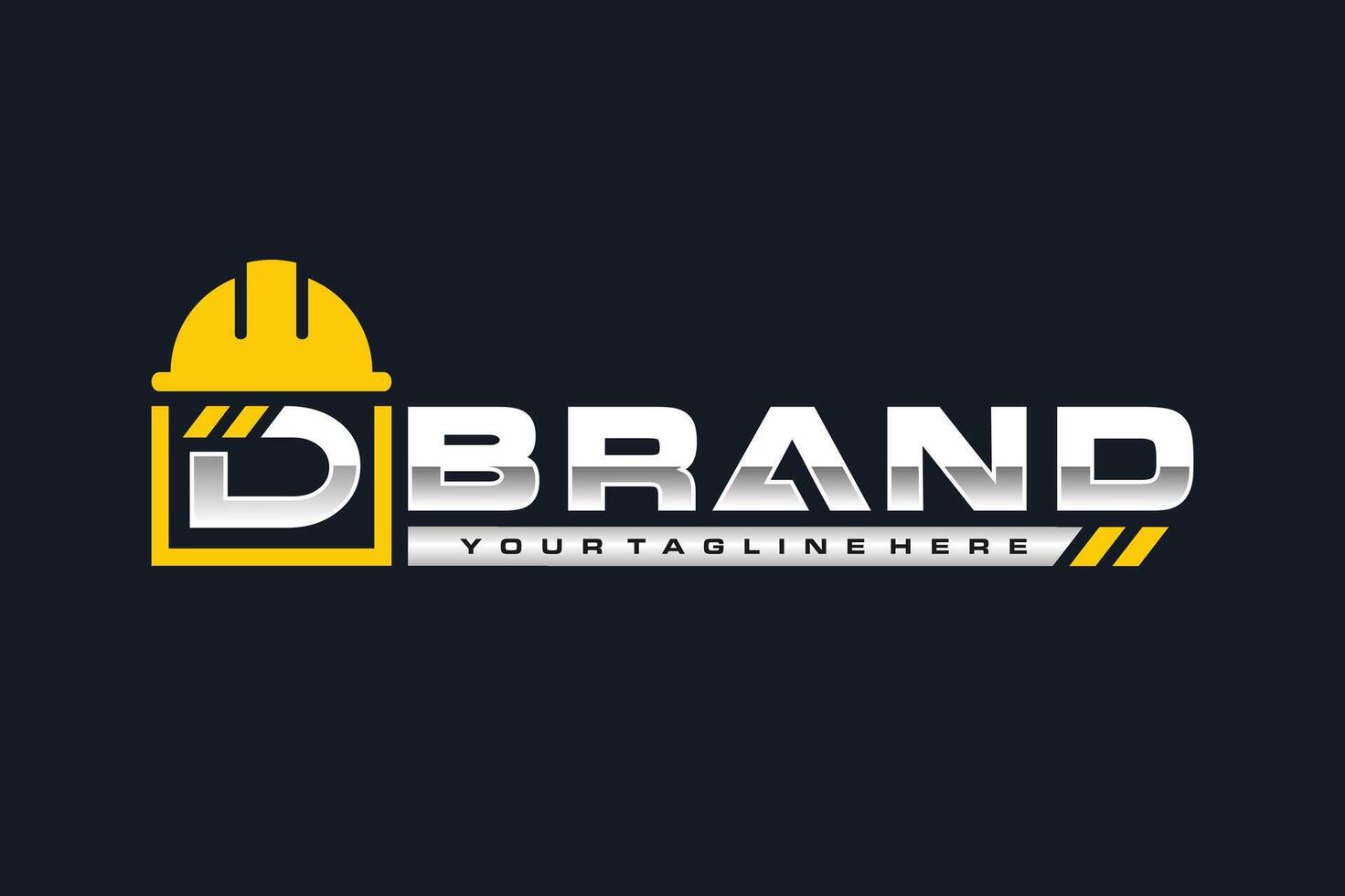 letter D build construction helmet logo vector