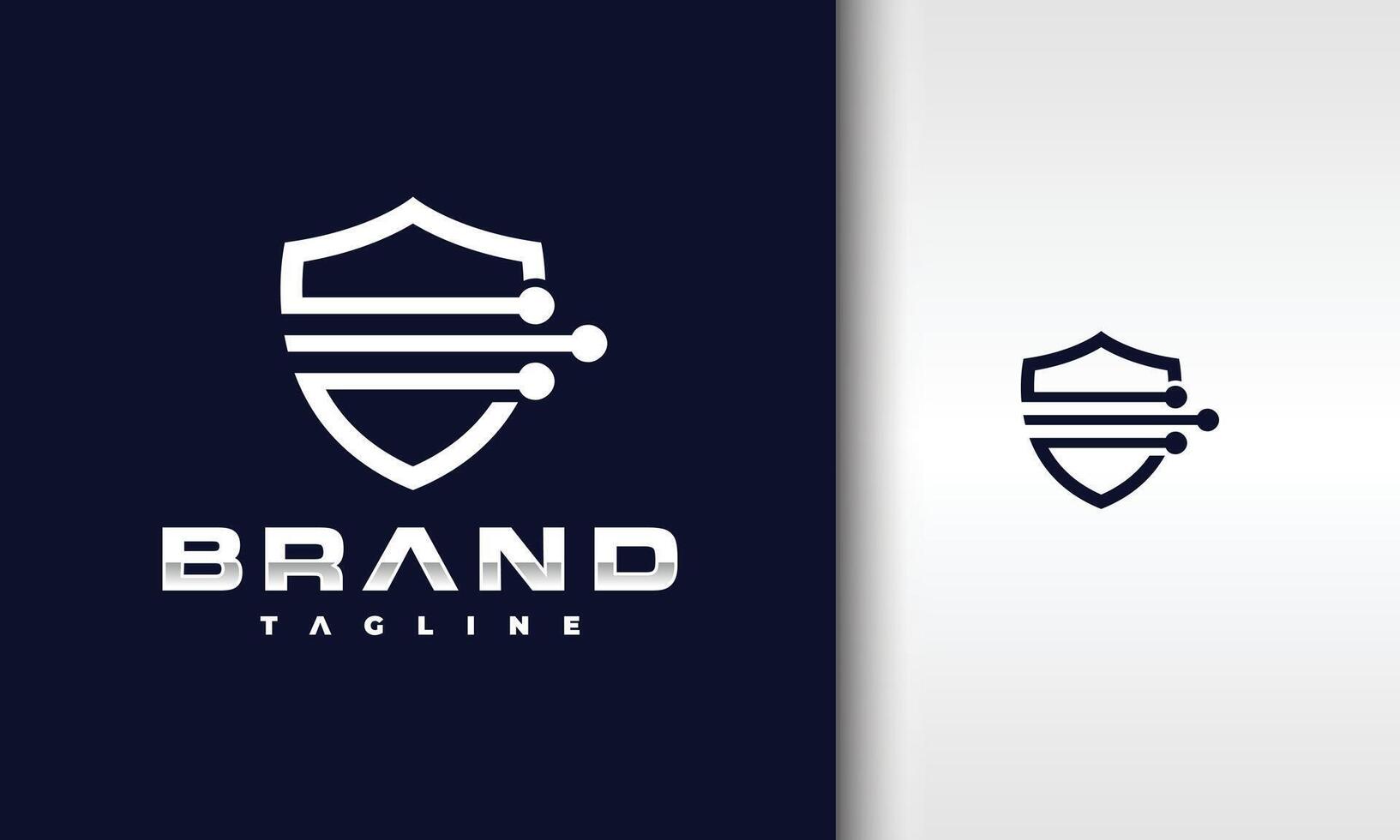 the shield circle tech logo vector