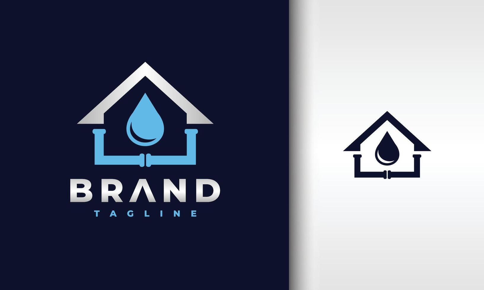 water pipe house logo vector