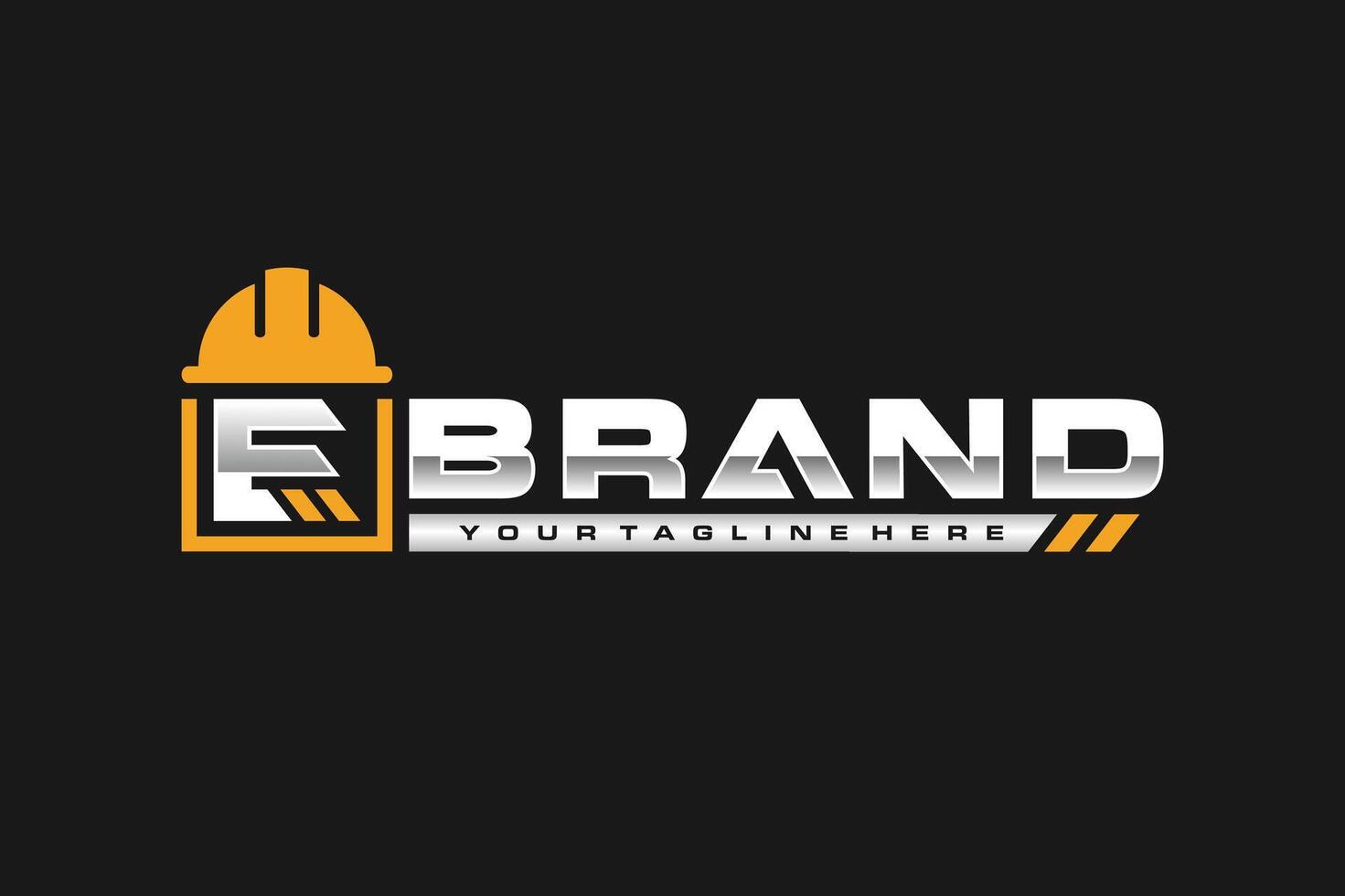 initial E construction helmet logo vector