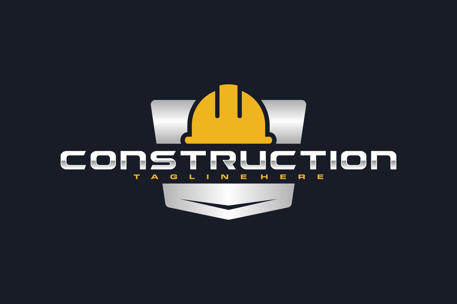 construction helmet plate emblem logo vector