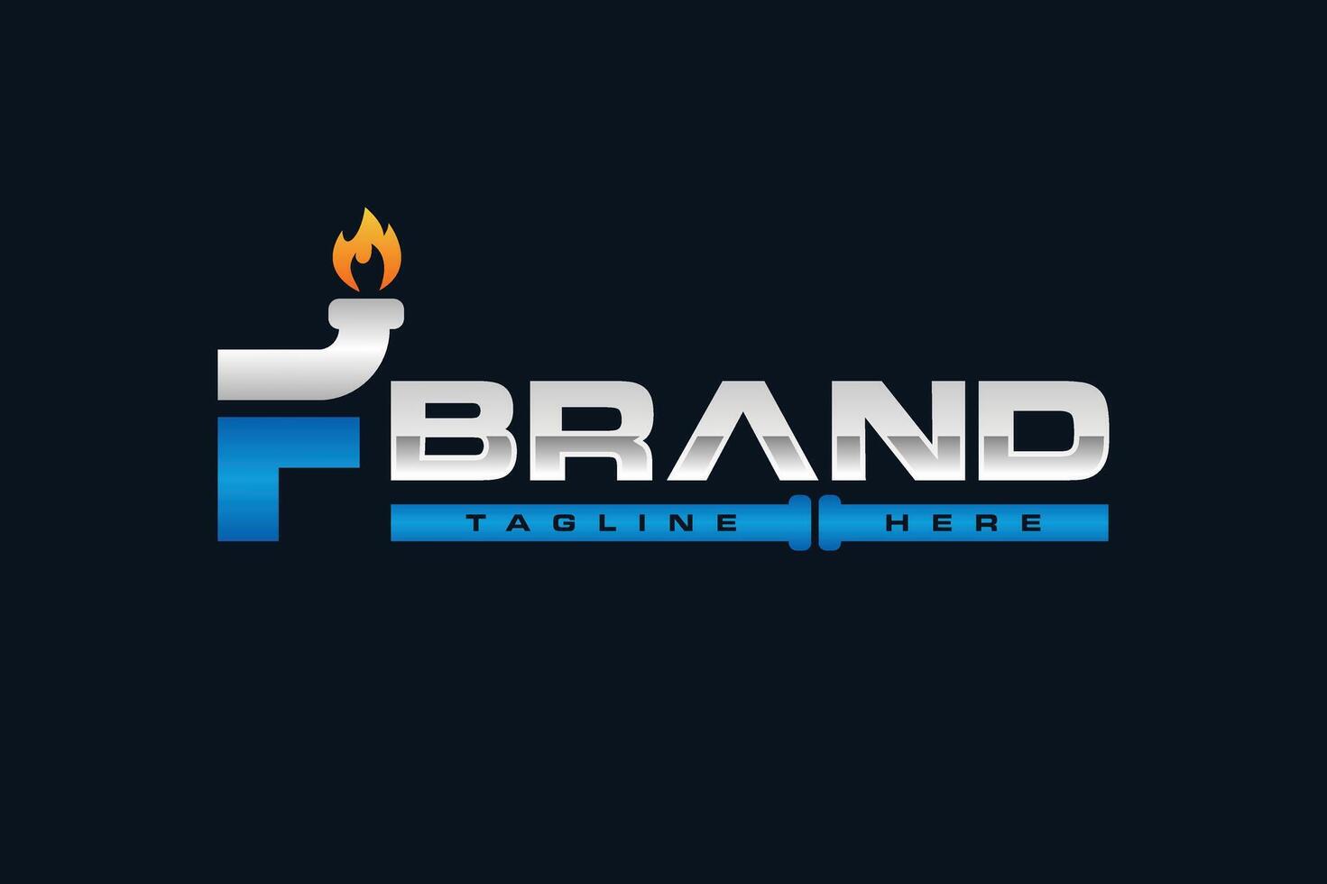 letter F gas pipe logo vector