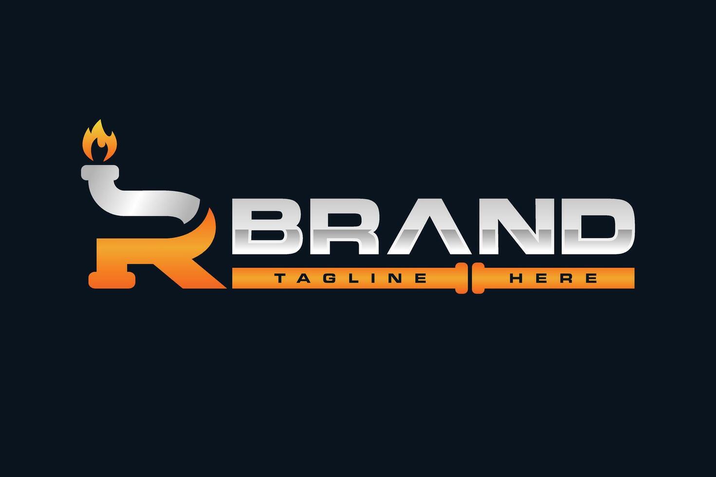letter R gas pipe logo vector