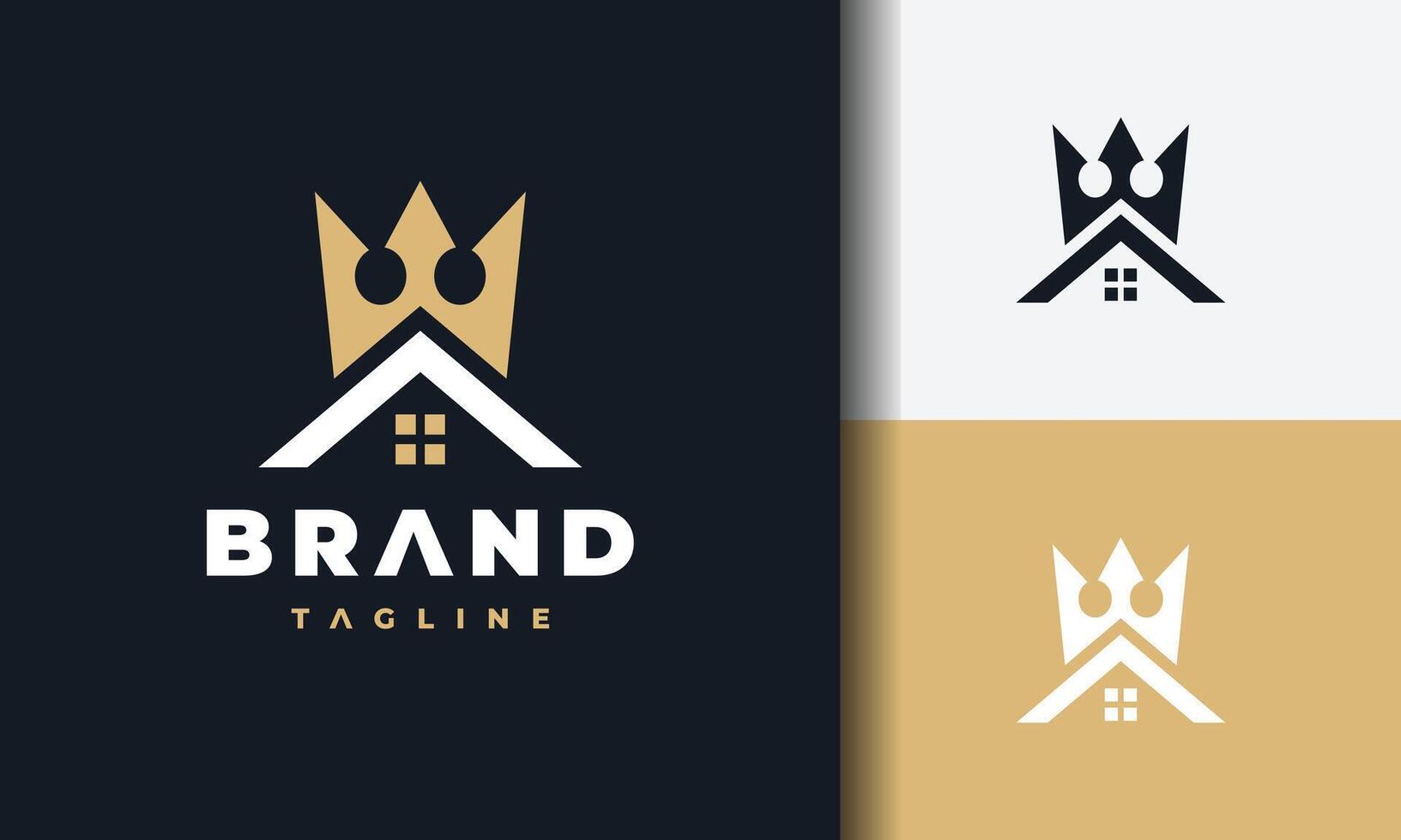 crown house roof logo vector