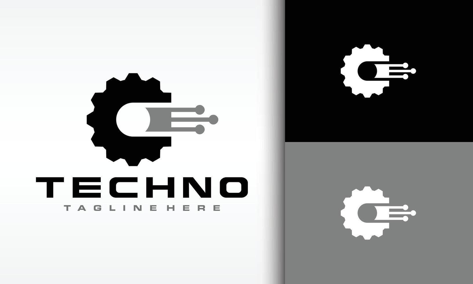 gear setting tech logo vector