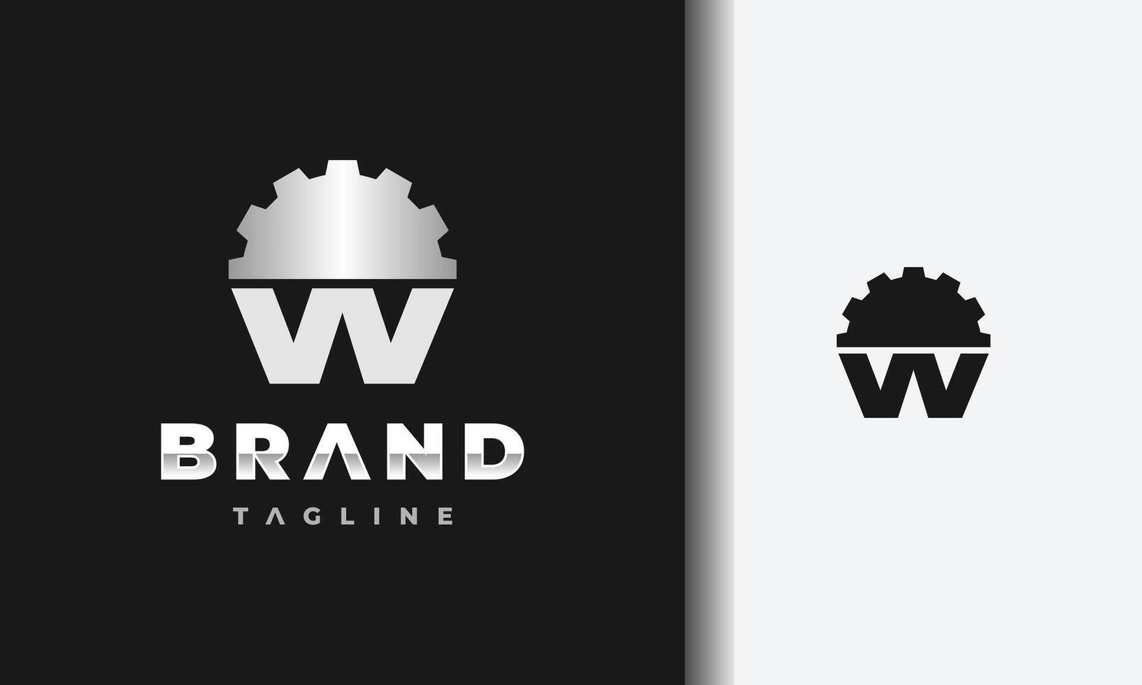 initial W gear logo vector