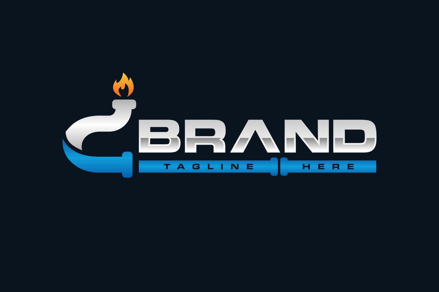 letter C gas pipe logo vector