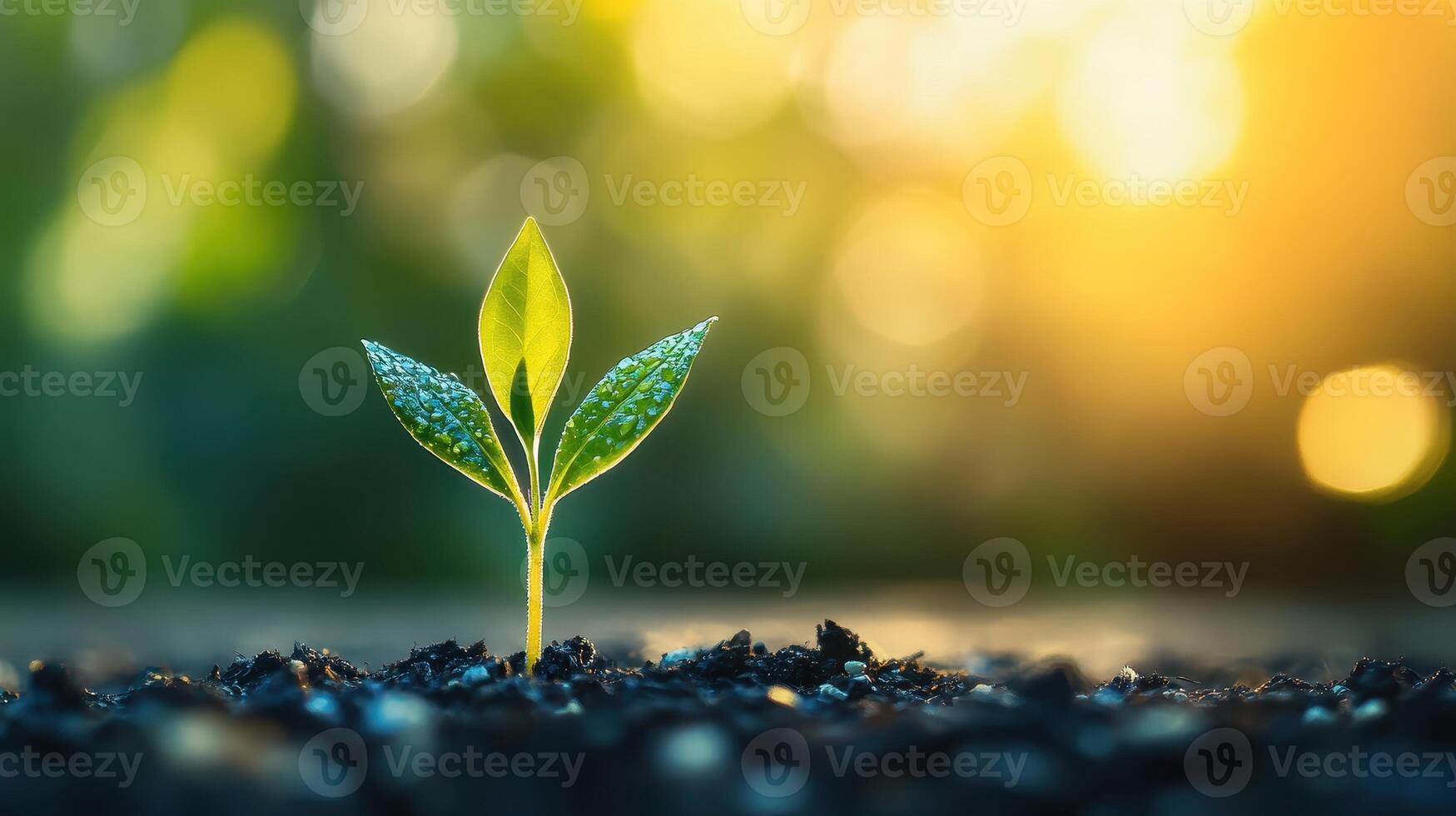 Emerging Life A Tender Sprout Reaches for the Sun symbolizing Growth and Hope Showcasing Natures Resilience photo
